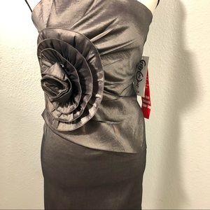 NWT STEPPIN OUT Metallic Strapless Dress Sz 3/4